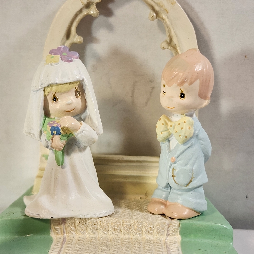 1989 Enesco Precious Moments Mini Pewter Wedding Party Set. - Picture 2 of 16